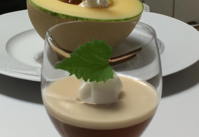 Mousse de melon et sa gelée de porto