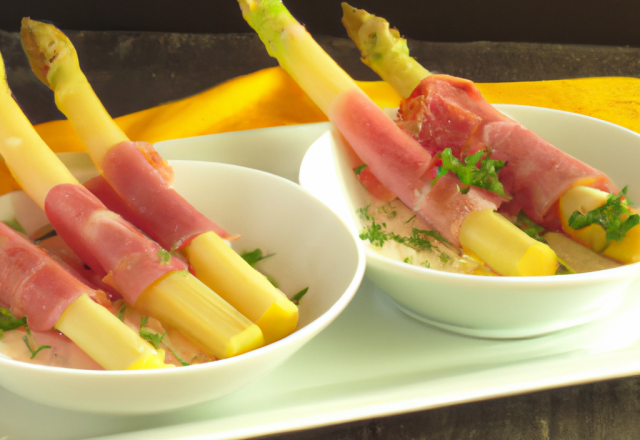 Ramequins d'asperges au jambon