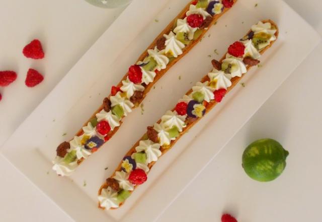 Éclairs géants à la vanille et aux fruits acidulés