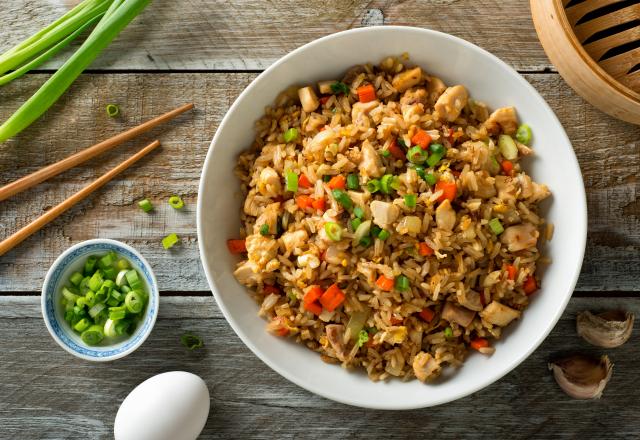 Riz sauté au poulet au Cookeo