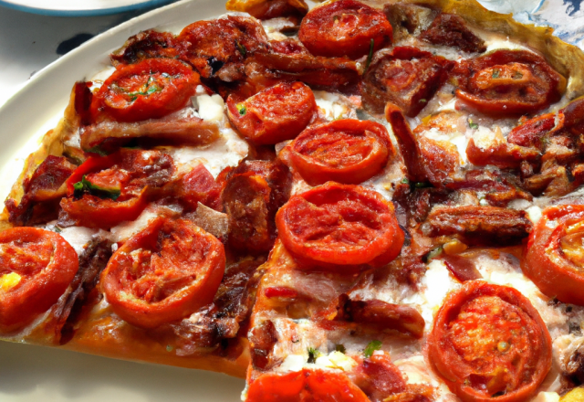 Tarte à la tomate et aux lardons