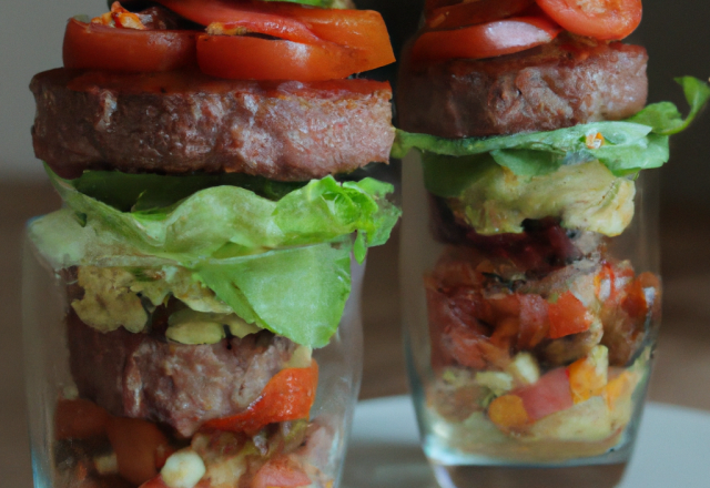 Hamburgers montés en verrine