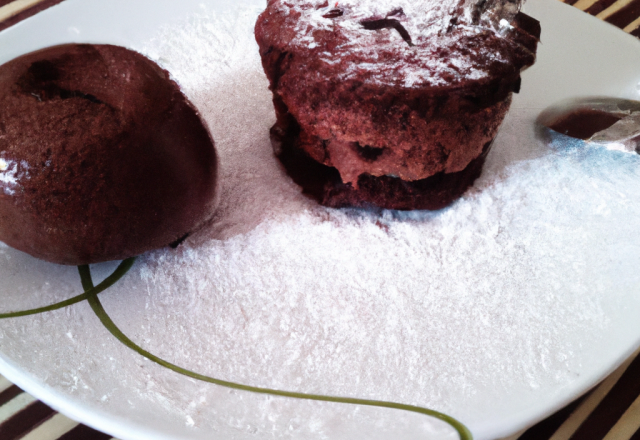 Fondant au chocolat vanille et coco râpée