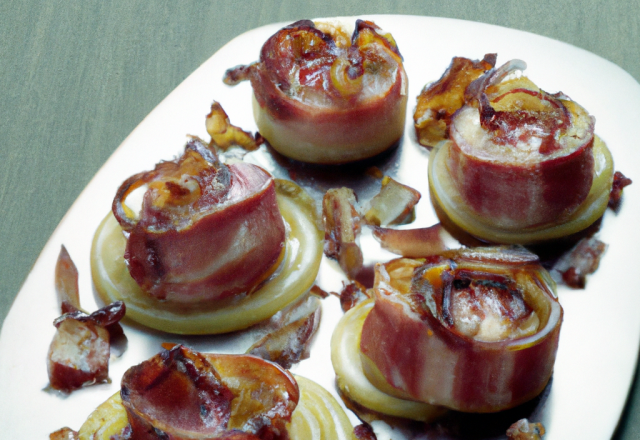 Oignons farcis au foie et au bacon