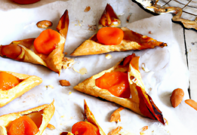 Triangles feuilletés amandes-abricots