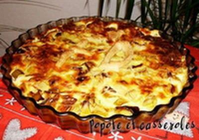 Tarte moitié sans pâte à la truite fumée et aux blancs de poireaux