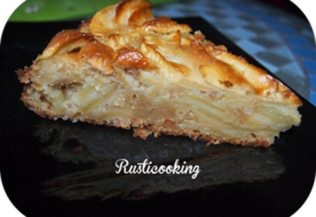 Gâteau aux pommes, cacahuètes et caramel