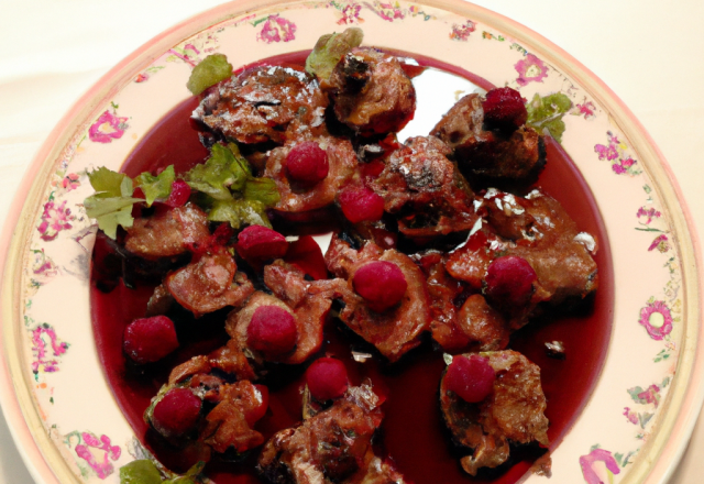 Cervelles d'agneau au vinaigre de framboise