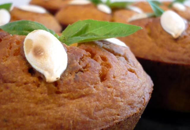 Muffins au potiron et noisettes croquantes au cœur de mozzarella