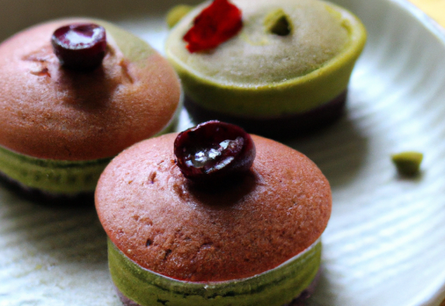 Petits cakes au matcha et au cassis