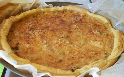 Tarte au thon et poivrons grillés