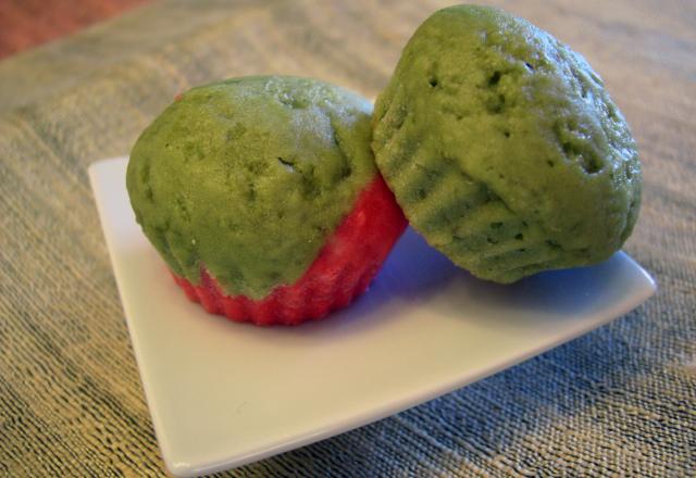 Muffins légers au thé vert et à la framboise