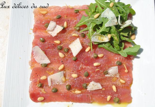 Carpaccio de thon frais