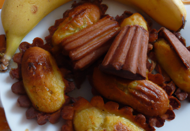 Madeleines au chocolat et à la banane