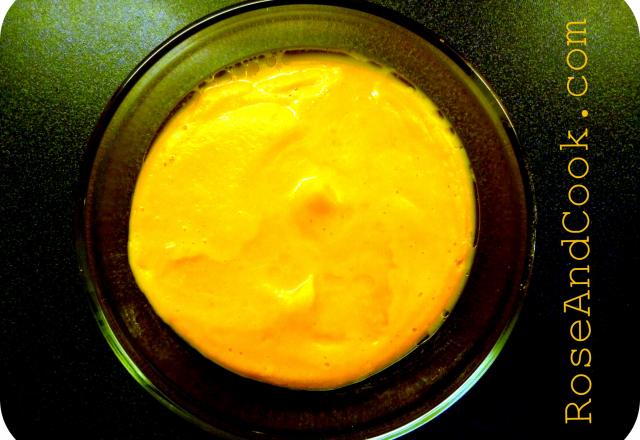 Crème de carottes et lentilles corail- jus citronnelle/gingembre