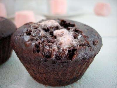 Muffins chocolatés aux chamallows