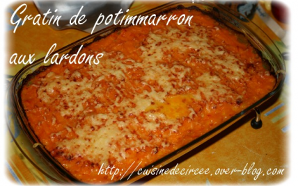 Gratin de potimarron aux lardons