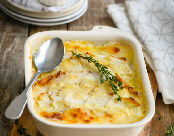 Gratin dauphinois de légumes oubliés au Chavignol AOP