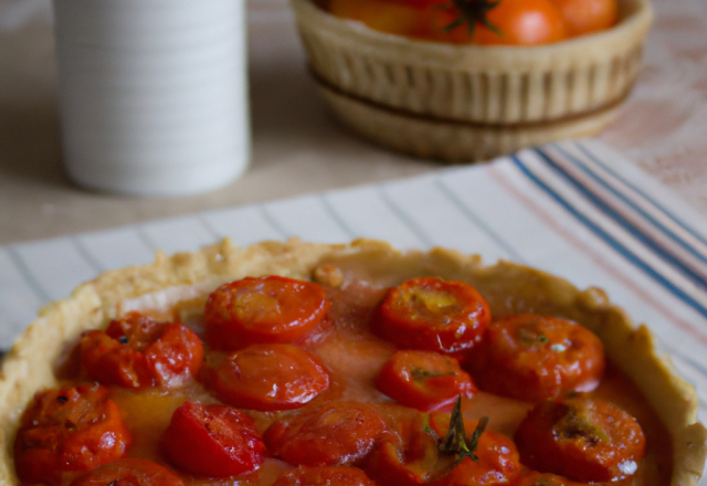 Tarte à la tomate et à la fourme d'Ambert