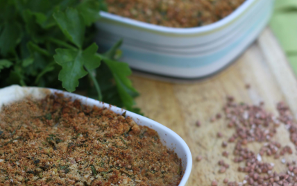 Gratin de blettes façon crumble de sarrasin