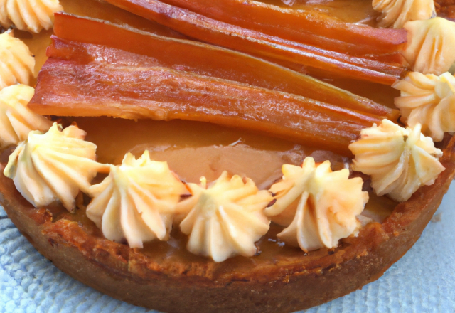 Tarte au pommes et mousse au caramel beurre-salé