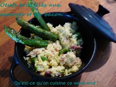 Œufs brouillés aux asperges et au bacon