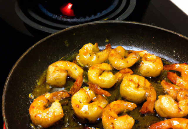 Crevettes flambées au whisky faciles