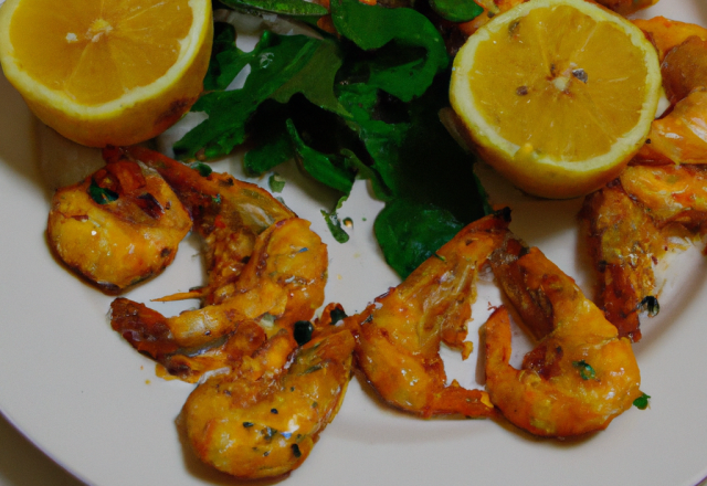 Crevettes au citron et aux herbes