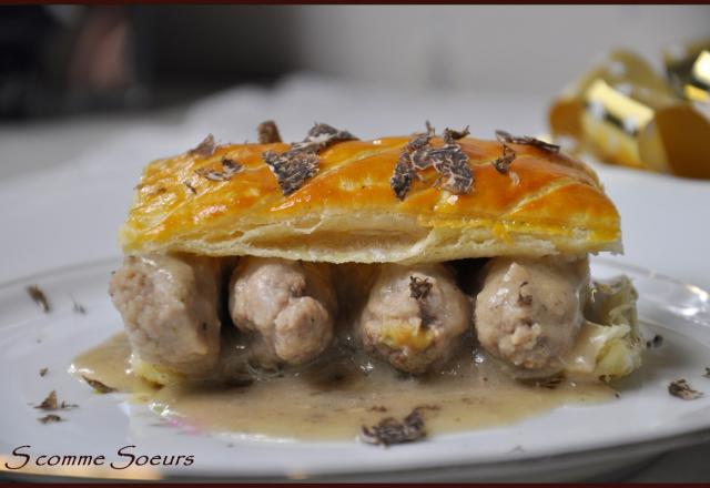 Feuilletés de quenelles et ris de veau à la truffe