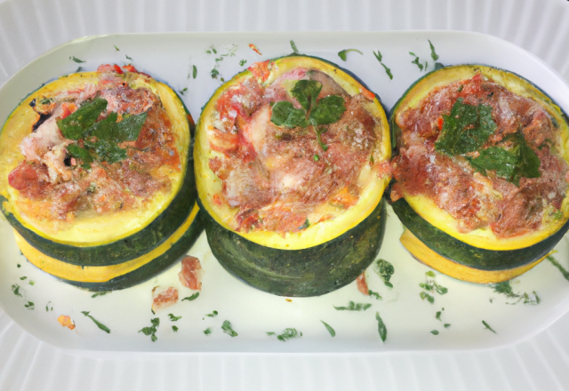 Courgettes farcies aux 3 viandes