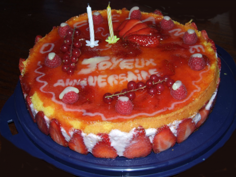 Entremet fraises-framboises