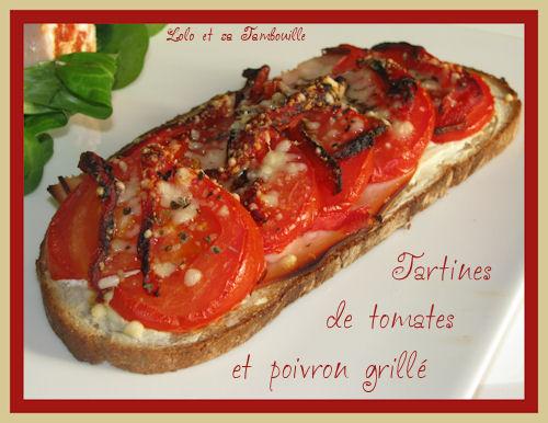 Tartines de tomates et poivron grillé