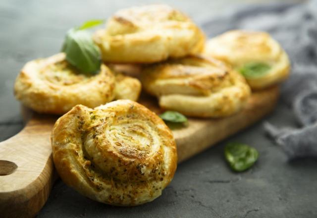 Roulés pesto et parmesan