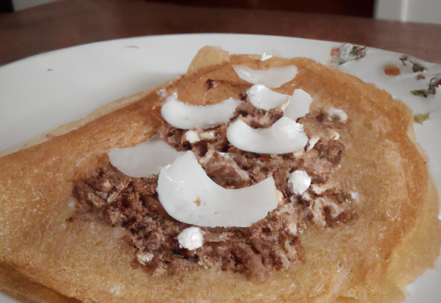 Crèpe à la noix de coco fraiche