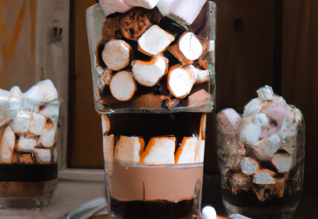 Verrines au chocolat et marshmallows