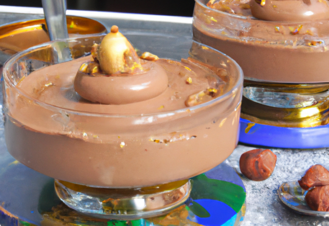 Mousse au chocolat aux éclats de noisettes