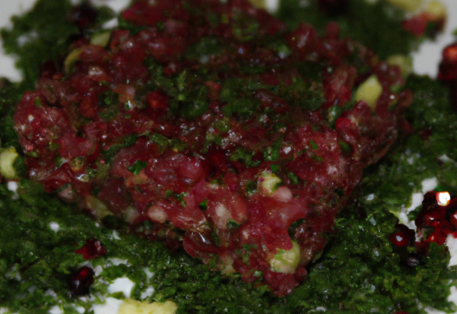 Tartare de grenadier aux herbes