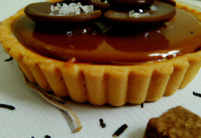 Tartelette chocolat, caramel sur fond de spéculoos