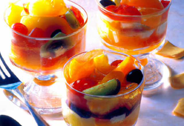 Verrine de fruits à la faisselle