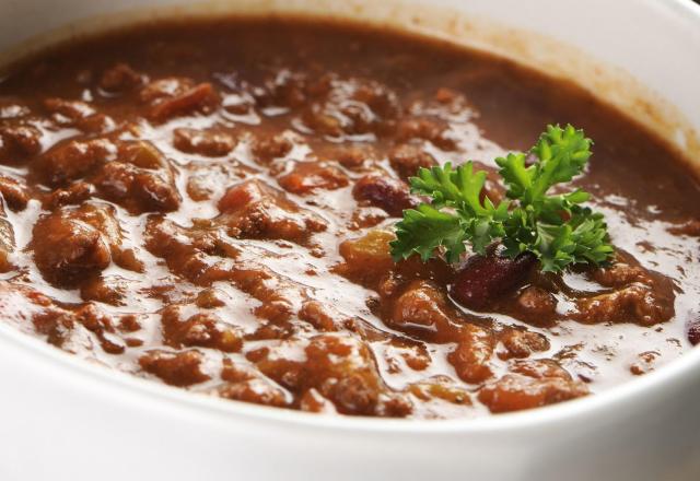 Chili con carne et pointe de cacao