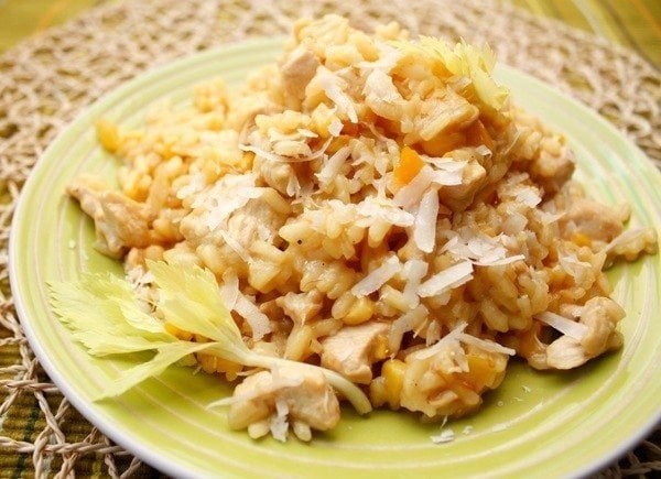 Risotto au poulet rapide