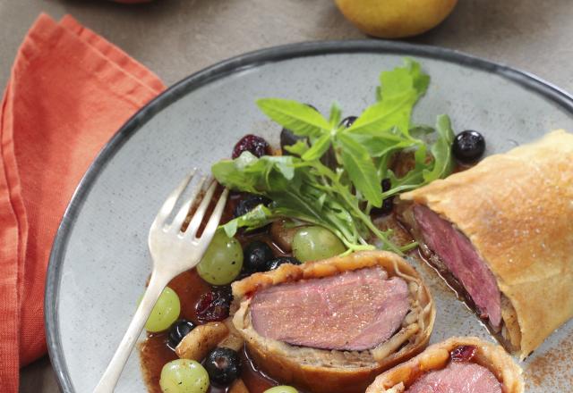 Magret de canard en feuilles de brick façon pastilla