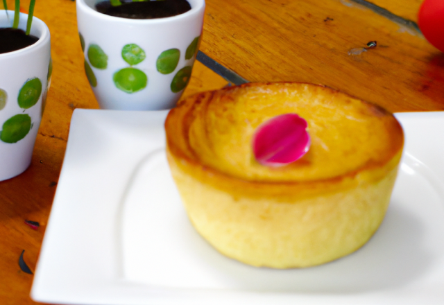 Petit flan au tourteau et à la ciboulette