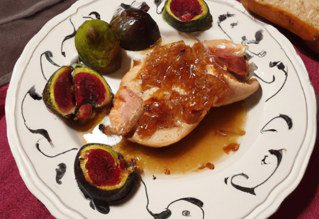 Chapon au champagne et chutney de figues