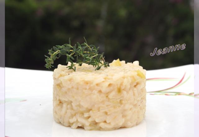 Risotto à l'ail et aux poireaux