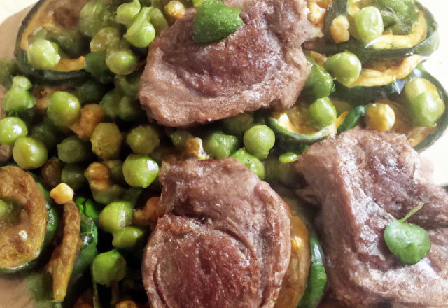 Mijotée d'agneau aux pois chiches et aux courgettes