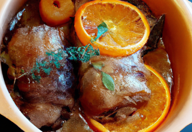 Rouelle de porc à l'orange en cocotte