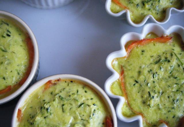 Timbales de courgette au saumon