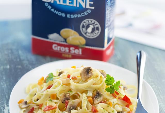 Tagliatelles aux légumes et gomasio