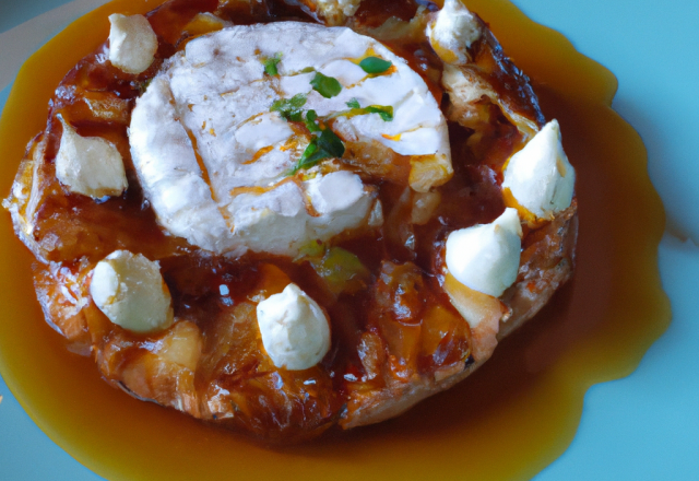 Tatin au chèvre et roquefort